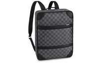LOUIS VUITTON Cowhide Patchwork Canvas Backpack Men's Gray Black