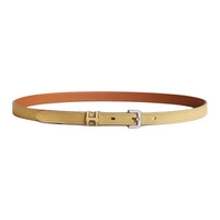 HERMES Calfskin Leather Belts Women's Yellow 1.5CM