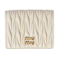 MIU MIU Matelassé Lambskin Wallet Trumpets Women's White