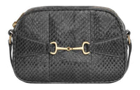 CELINE Water Snake Skin Camera Bag Shoulder Bag Crossbody Bag Women's Gray