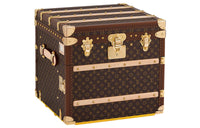 LOUIS VUITTON Leather Hard Case Storage Box Unisex Brown