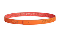 HERMES Leather Belts Women's Orange/Pink