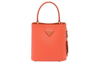 PRADA Saffiano Leather Shoulder Bag Crossbody Bag Handbag Women's Orange