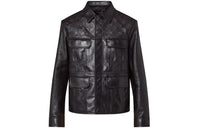 LOUIS VUITTON Lv Fall Series Leather Jacket Men's Black