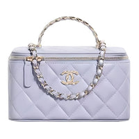 CHANEL Leather One Shoulder Handbags Women's Purple