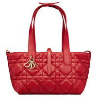 DIOR Cow Leather One Shoulder Handbags Small Size Women's Red