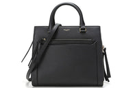 SAINT LAURENT Cow Leather Handbag Medium Size Women's Black