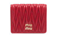 MIU MIU Leather Wallet Women's Red