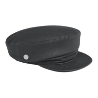 HERMES Deerskin Silk Viscose Palladium-Plated Berets Unisex Black