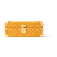 LOUIS VUITTON Monogram Heritage Coated Canvas Watch Storage Box Unisex Yellow