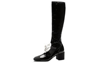 CHANEL Knee-high Boots Women's Black
