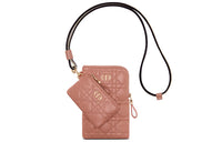 DIOR Cow Leather Handbag Clutch Women's Deep Nude