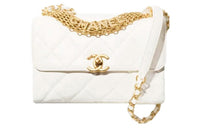 CHANEL Lambskin Mini Square Flap Bag, Shoulder Bag, Crossbody Bag Mini Women's White