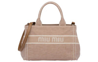 MIU MIU Denim Shoulder Bags Handbags Women's Beige