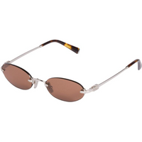 MIU MIU Metal Oval Sunglasses Women's Brown