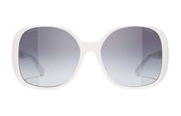CHANEL Square Sunglasses Women's White