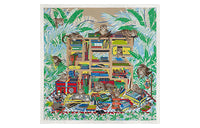 HERMES Cashmere 40cm Shawl Women's Multicolor