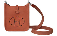 HERMES Evelyne Cow Leather Crossbody Bag Mini Women's Orange Red