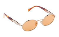 PRADA Oval Sunglasses Women's Gold