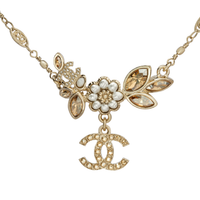 CHANEL Pearl Necklaces Women's Gold