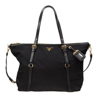 PRADA Canvas Canvas Bag One Shoulder Handbag Women's Black