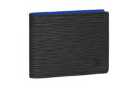 LOUIS VUITTON Cow Leather Wallet Regular Men's Black