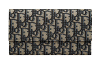 DIOR Oblique Jacquard Fabric Wallet Regular Men's Beige & Black