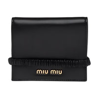 MIU MIU Leather Wallet Women's Black