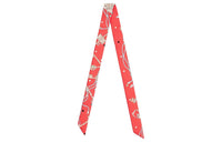 HERMES Silk Scarves Women's Garnet Red/Beige/Multicolor