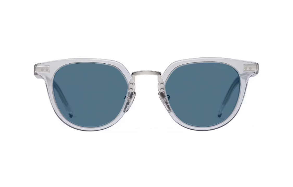 PRADA Acetate Crystal Round Sunglasses Men's Transparent