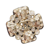 CHANEL Rhinestone Brooches Women's Gold