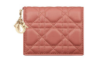 DIOR Lady Dior Lambskin Wallet Mini Women's Ethereal Pink
