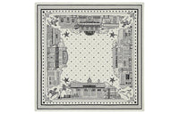 HERMES Silk Scarf Women's White/Gray/Black