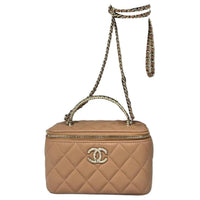 CHANEL Leather Handbag Shoulder Bag Crossbody Bag Regular Women's Light Brown