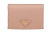 PRADA Leather Wallet Trumpets Women's Light Pink
