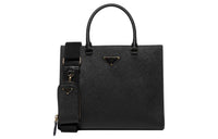 PRADA Calfskin Tote Bag Shopping Bag Shoulder Bag Handbag Women's Black