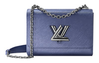LOUIS VUITTON Twist Epi Grained Leather Crossbody Bag Shoulder Bag Medium Size Women's Marine Blue