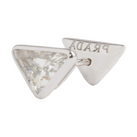 PRADA 18K White Gold Stud Earrings Women's White Gold