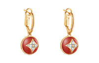 LOUIS VUITTON Color Blossom Earrings Yellow Gold White Gold Cornelian And Diamonds