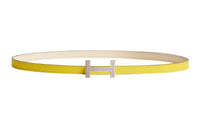 HERMES Leather Belts Women's Lime/Cream White