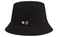 HERMES Cotton Silk Metal Bucket Hats Women's Black