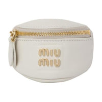 MIU MIU Wander Series Leather Wrist Bag Mini Women's Chalk White