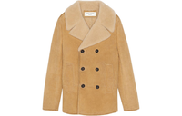 SAINT LAURENT Double breasted Shearling Pea Coat