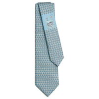 HERMES Mulberry Silk Ties Men's Blue