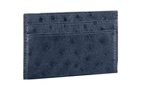 LOUIS VUITTON Ostrich Leather Card Holder Unisex Dark Blue