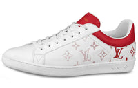 LOUIS VUITTON Luxembourg Monogram Low Top Stylish Skateboarding Shoes Men's White Red