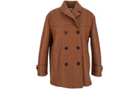 MIU MIU FW23 Leather Jacket Women's Brown