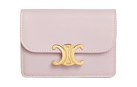 CELINE Shiny Cow Leather Card Holder Women's Light Pink