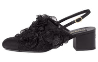 CHANEL Chunky Heel High Heels 5cm Women's Black