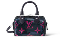 LOUIS VUITTON Speedy Bandouliere 18 Navy Fuchsia